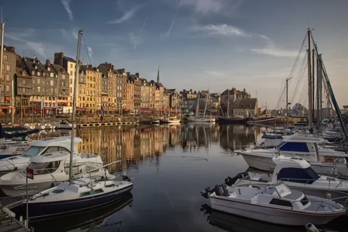 Framed Print : Honfleur is a city in northern Frances Lower Normandy region