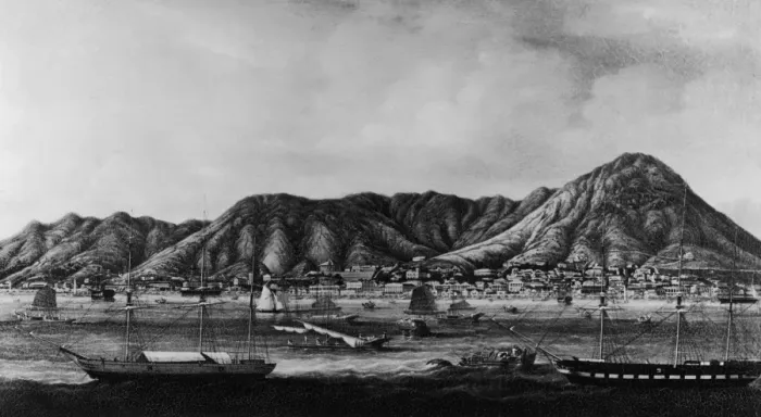 Framed Print : Hong Kong. A view of Victoria in Hong Kong, circa 1860 Framed Print : Hong Kong. A view of Victoria in Hong Kong, circa 1860
