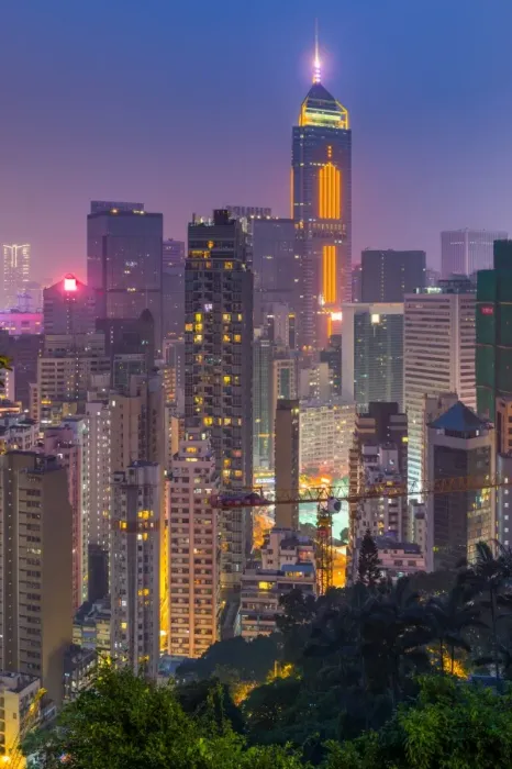 Framed Print : Hong Kong business district area at night Framed Print : Hong Kong business district area at night