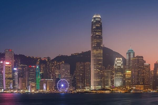 Hong Kong business district skyline