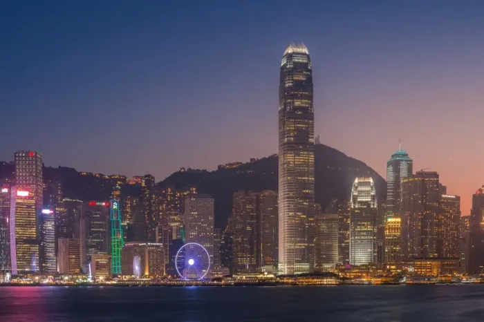 Framed Print : Hong Kong business district skyline Framed Print : Hong Kong business district skyline