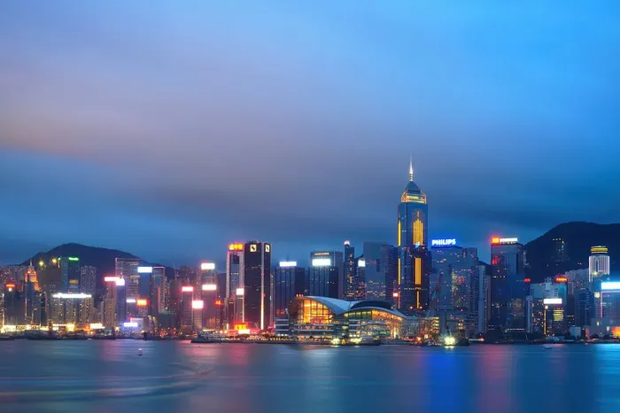 Framed Print : Hong Kong Business District and Victoria Harbour