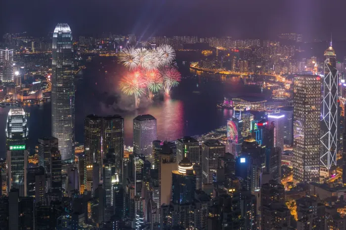 Framed Print : Hong Kong Chinese new year fireworks 2016 Framed Print : Hong Kong Chinese new year fireworks 2016