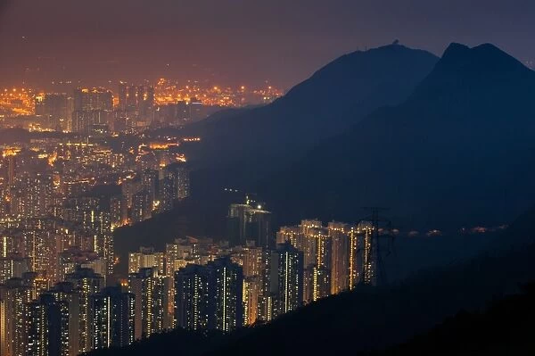 Hong Kong city merge with natural setting