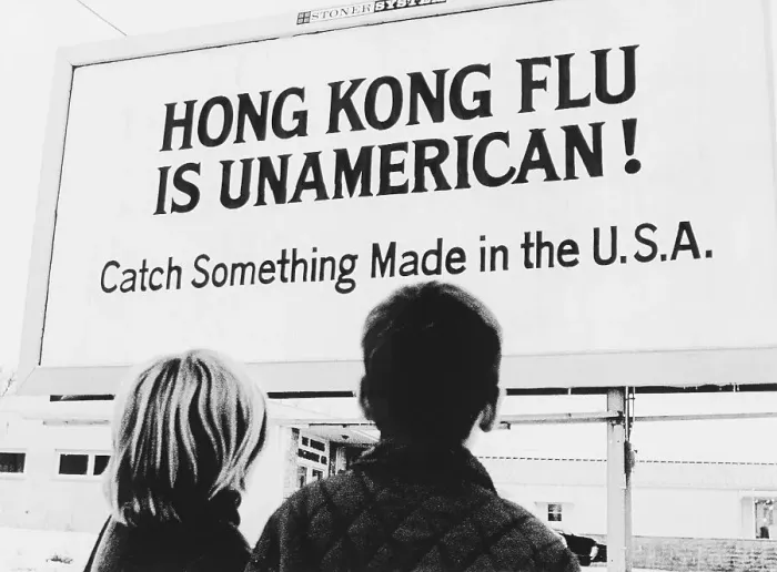 Framed Print : Hong Kong Flu Billboard Framed Print : Hong Kong Flu Billboard
