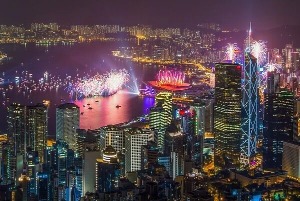 Hong Kong new year 2013 fireworks display