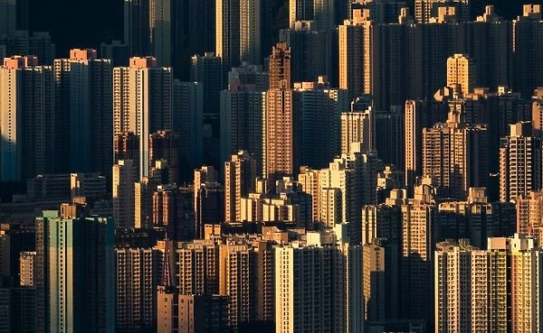 Hong Kong residential blocks with shade and shadows