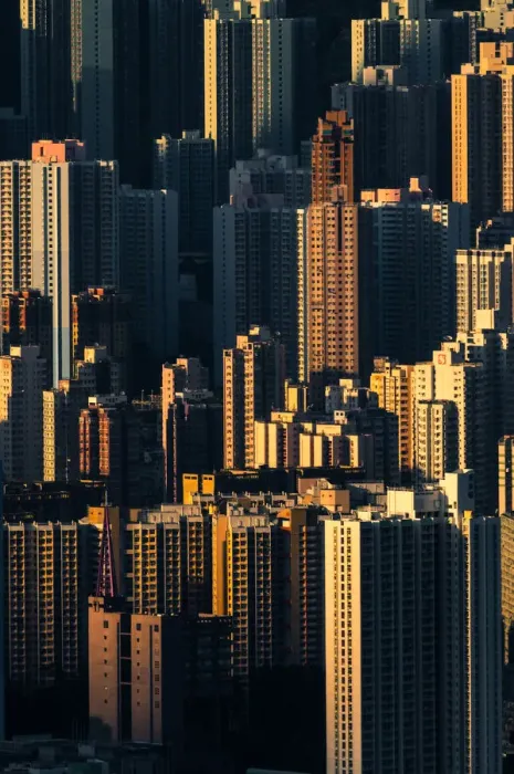 Framed Print : hong kong residential buildings arrangement Framed Print : hong kong residential buildings arrangement