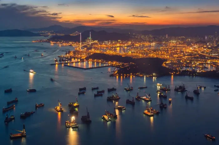 Framed Print : Hong Kong typhoon shelter at night Framed Print : Hong Kong typhoon shelter at night