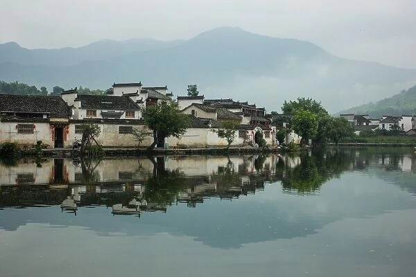 Hongcun Ancient Village in foggy, Huangshan, Anhui, China