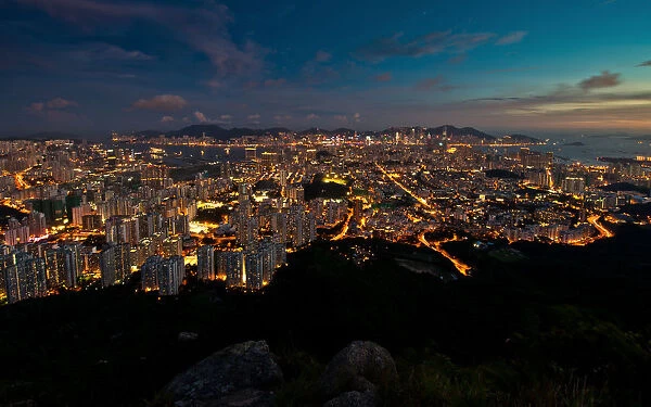 Hongkong city from lionrock peak