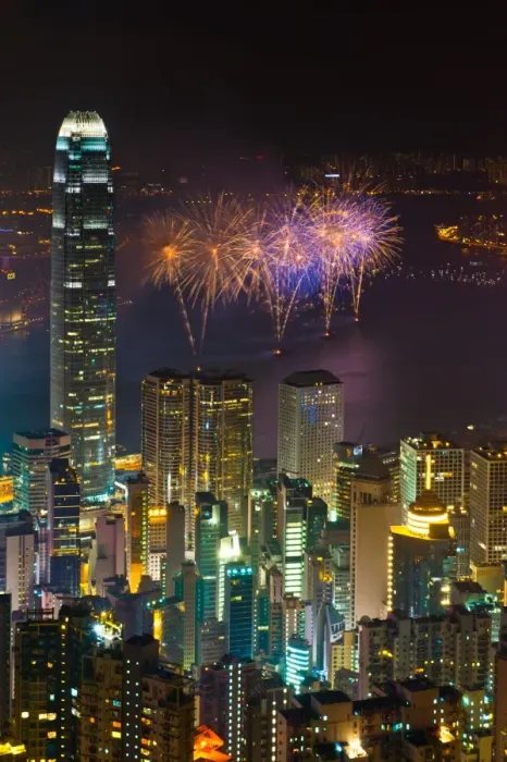 Framed Print : Hongkong national fireworks