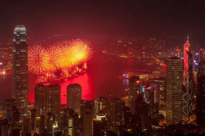 Framed Print : Hongkong national fireworks over victoria bay Framed Print : Hongkong national fireworks over victoria bay