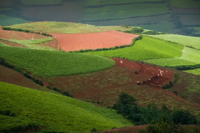 Framed Print : Hongtudi, Dongchuan red soil of Yunnan, China