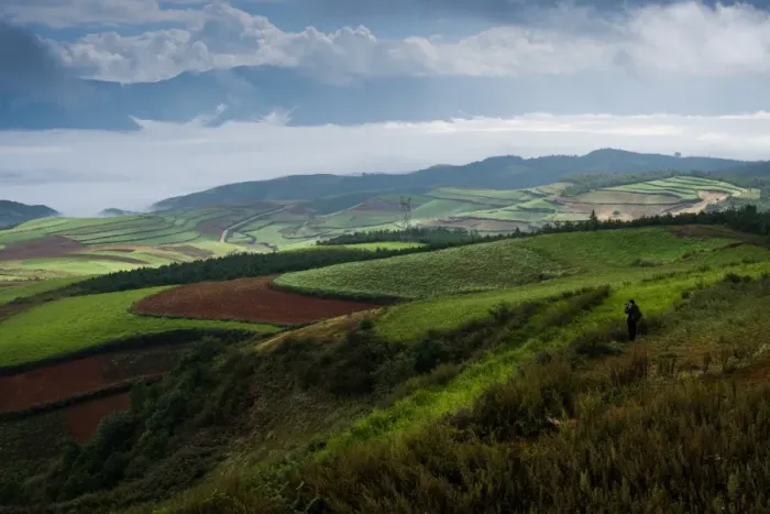 Framed Print : Hongtudi, Dongchuan red soil of Yunnan, China