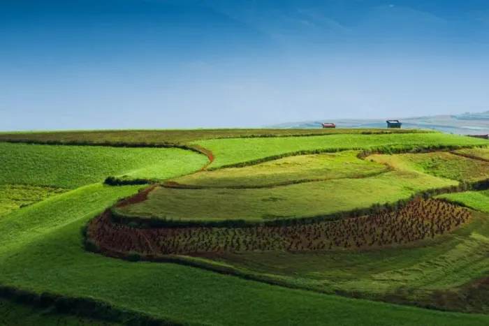 Framed Print : Hongtudi, Dongchuan red soil of Yunnan, China
