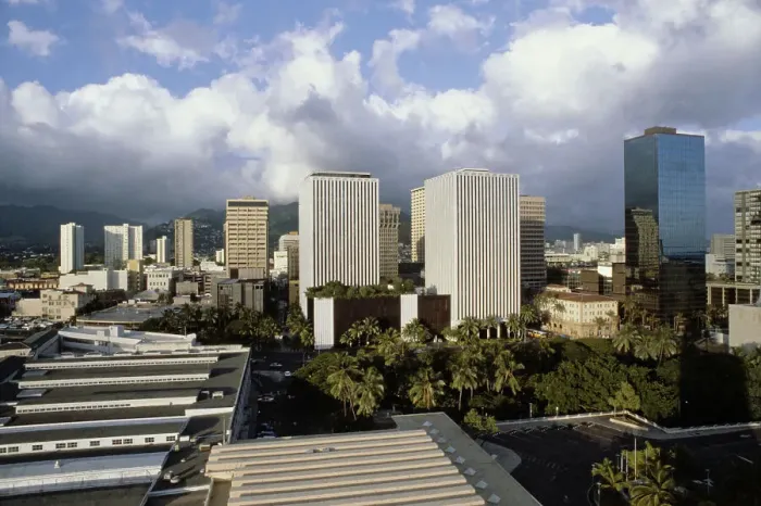 Framed Print : Honolulu Skyline Framed Print : Honolulu Skyline