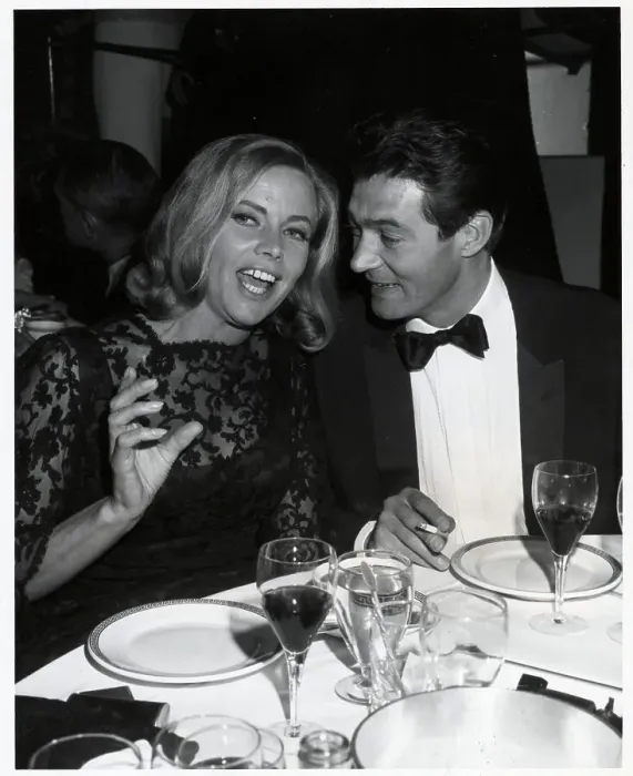 Framed Print : Honor Blackman And Husband at Dinner Framed Print : Honor Blackman And Husband at Dinner