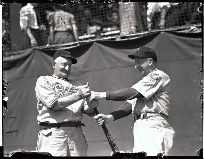 Framed Print : Honus Wagner and Eddie Collins Playing With Bat Framed Print : Honus Wagner and Eddie Collins Playing With Bat
