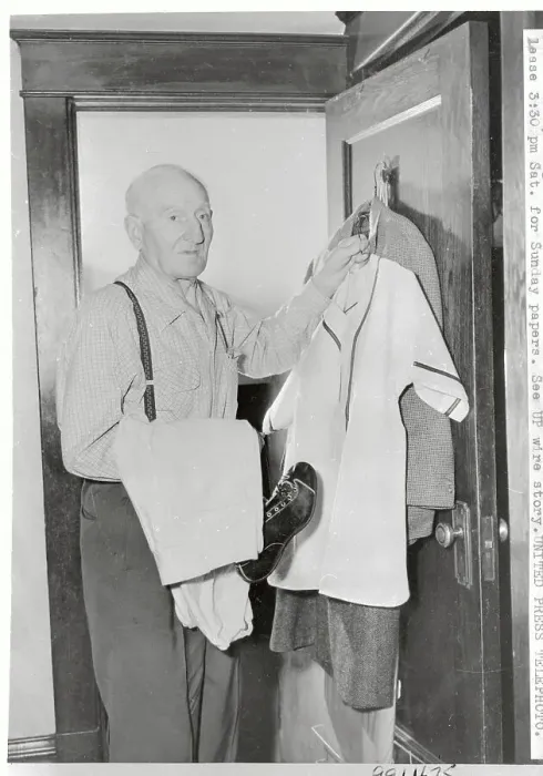 Framed Print : Honus Wagner Putting Uniform Away Framed Print : Honus Wagner Putting Uniform Away