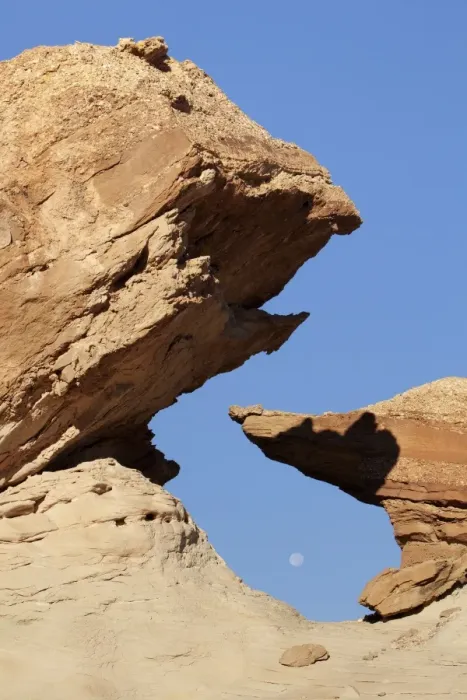 Framed Print : Hoodoo at Stud Horse Point with moon, Utah, USA, America Framed Print : Hoodoo at Stud Horse Point with moon, Utah, USA, America