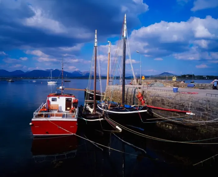Framed Print : Hookers in Roundstone Harbour, Connemara, Co Galway, Ireland Framed Print : Hookers in Roundstone Harbour, Connemara, Co Galway, Ireland