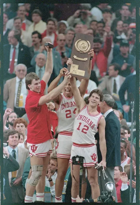 Framed Print : Hoosier Teammates Celebrating