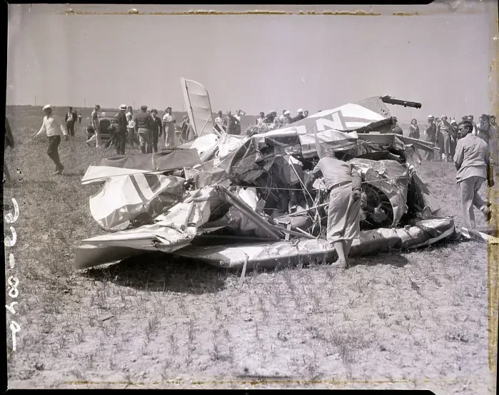 Framed Print : Hoot Gibson's Wrecked Plane Framed Print : Hoot Gibson's Wrecked Plane