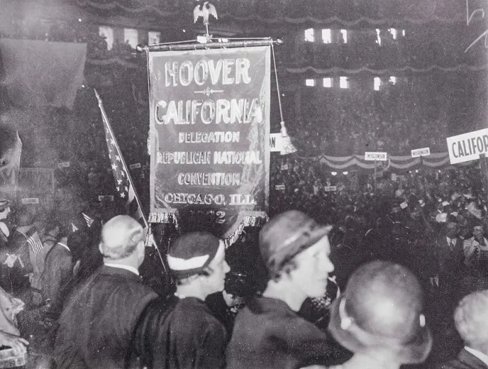 Framed Print : Hoover Campaign Sign at Convention Framed Print : Hoover Campaign Sign at Convention