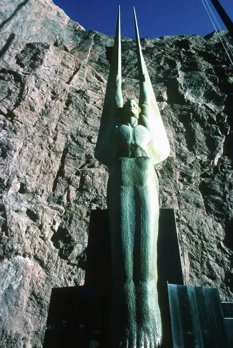 Framed Print : Hoover Dam Winged Figure 1930 Framed Print : Hoover Dam Winged Figure 1930