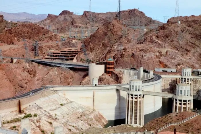 Framed Print : Hoover Damn in desert landscape Framed Print : Hoover Damn in desert landscape
