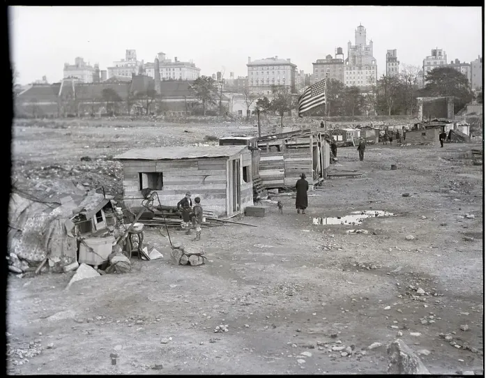 Framed Print : Hooverville in Croton Reservoir Framed Print : Hooverville in Croton Reservoir