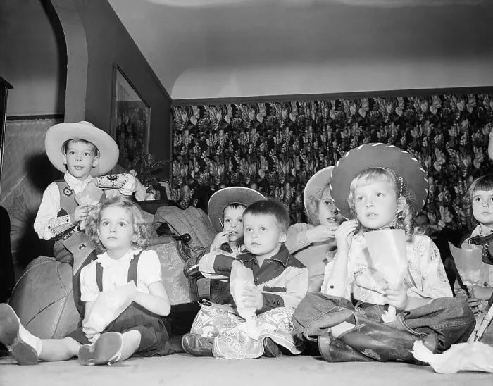 Framed Print : Hopalong Cassidy Fans Watch the Show Framed Print : Hopalong Cassidy Fans Watch the Show