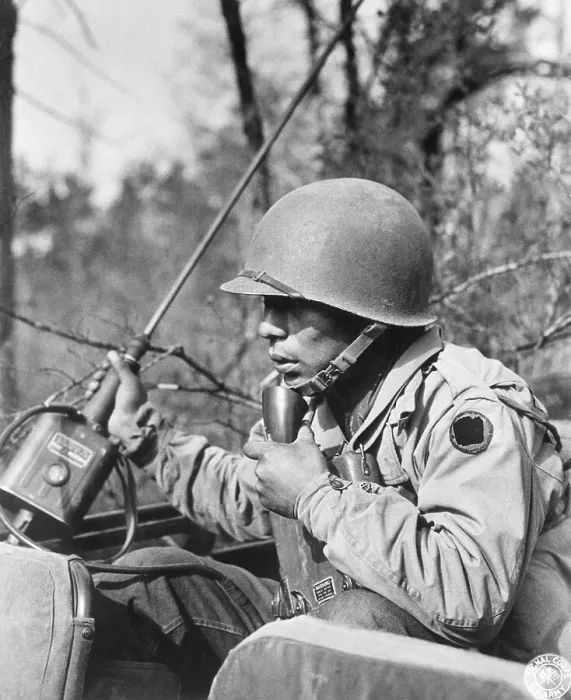 Framed Print : Hopi Soldier Speaks Into Radio Framed Print : Hopi Soldier Speaks Into Radio