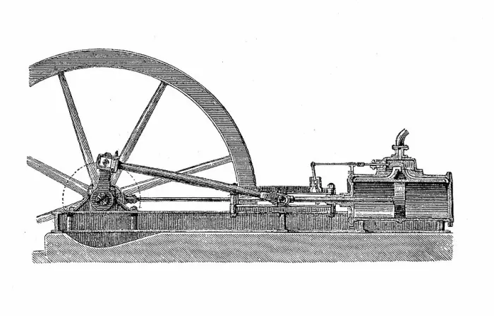 Framed Print : Horizontal steam engine with base plate, 1880, Germany, Historic, digitally restored reproduction of an original from the 19th century, exact original date not known Framed Print : Horizontal steam engine with base plate, 1880, Germany, Historic, digitally restored reproduction of an original from the 19th century, exact original date not known