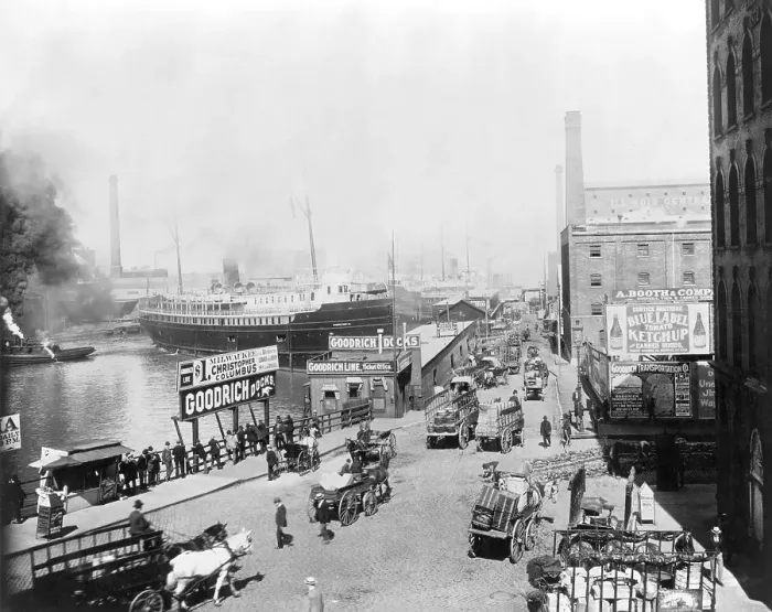 Framed Print : Horse Cart Traffic At Goodrich Docks Framed Print : Horse Cart Traffic At Goodrich Docks