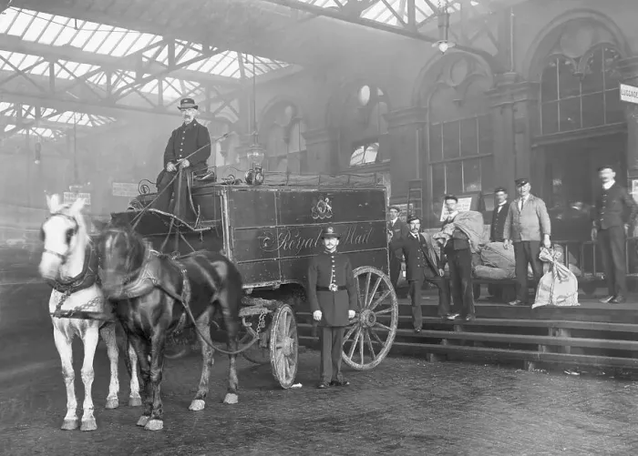 Framed Print : Horse And Coach Leaving To Deliver Mail Framed Print : Horse And Coach Leaving To Deliver Mail