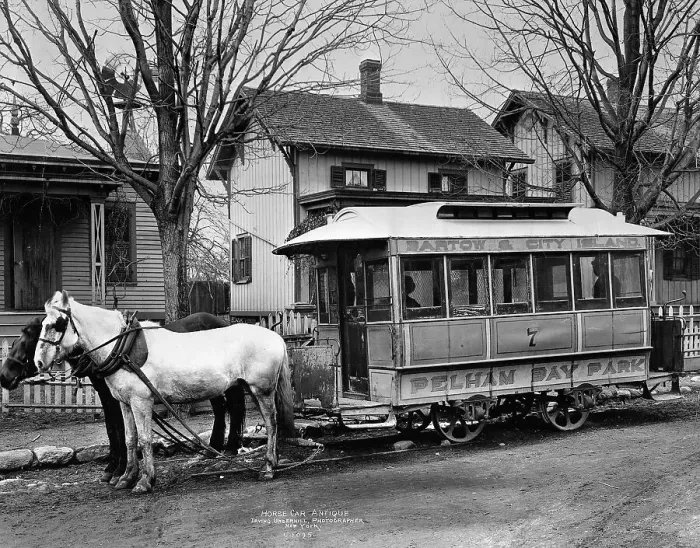 Framed Print : Horse-Drawn Streetcar In The Bronx Framed Print : Horse-Drawn Streetcar In The Bronx