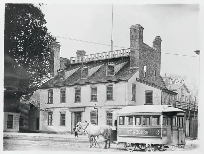 Framed Print : Horse Drawn Wagon in Front of Simpson House Framed Print : Horse Drawn Wagon in Front of Simpson House