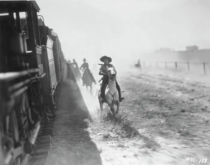 Framed Print : Horsemen Chasing Train Framed Print : Horsemen Chasing Train