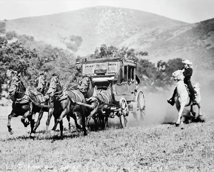 Framed Print : Four Horses Pulling A Stagecoach Framed Print : Four Horses Pulling A Stagecoach
