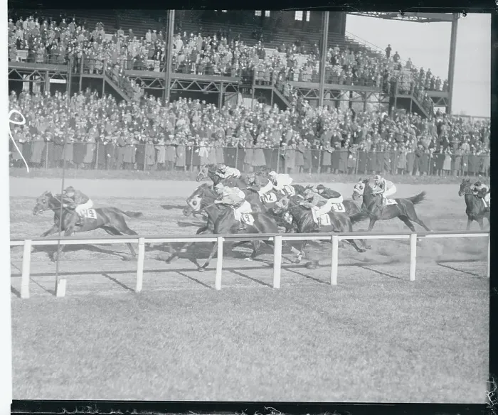 Framed Print : Horses Racing on Track Framed Print : Horses Racing on Track