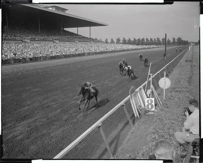 Framed Print : Horses Running in A Race