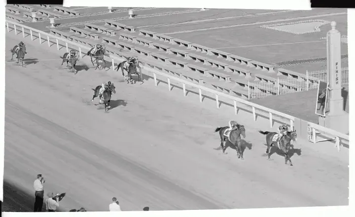Framed Print : Horses Running in A Race