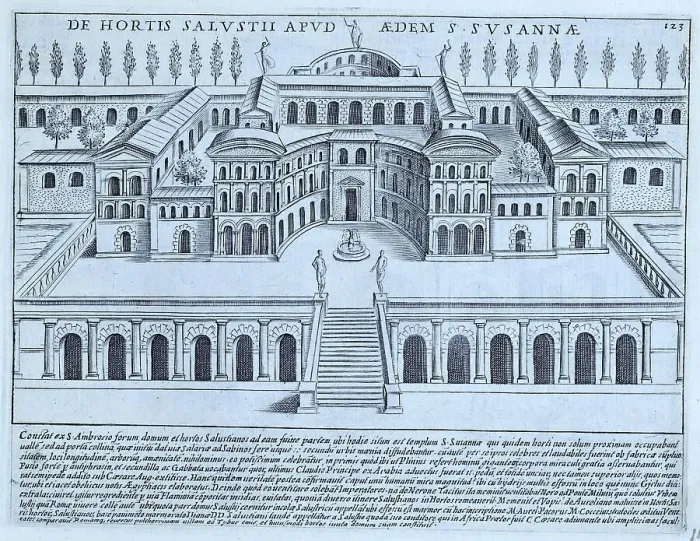 Framed Print : De Hortis Salustii Apud Aedem S. Susannae, The Gardens of Sallustio, historical Rome, Italy, digital reproduction of a 17th century original, original date not known Framed Print : De Hortis Salustii Apud Aedem S. Susannae, The Gardens of Sallustio, historical Rome, Italy, digital reproduction of a 17th century original, original date not known