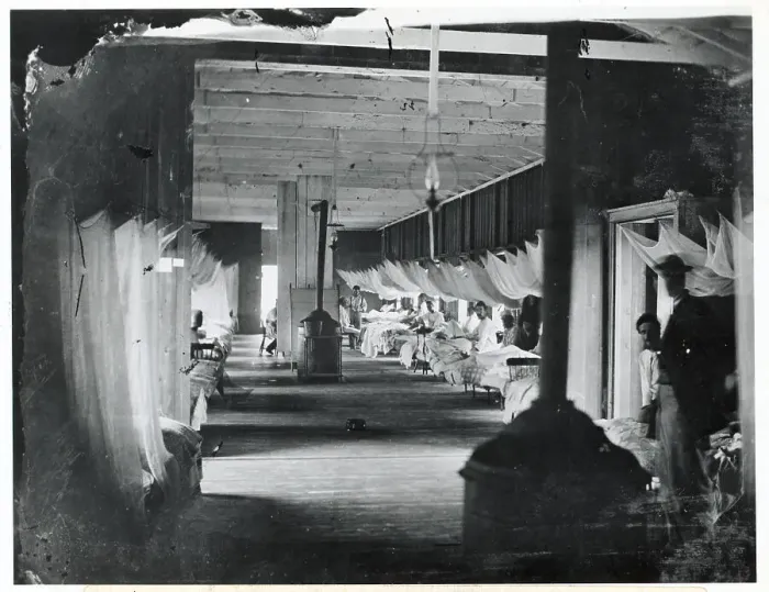 Framed Print : Hospital In Civil War; Mosquito Netting Framed Print : Hospital In Civil War; Mosquito Netting
