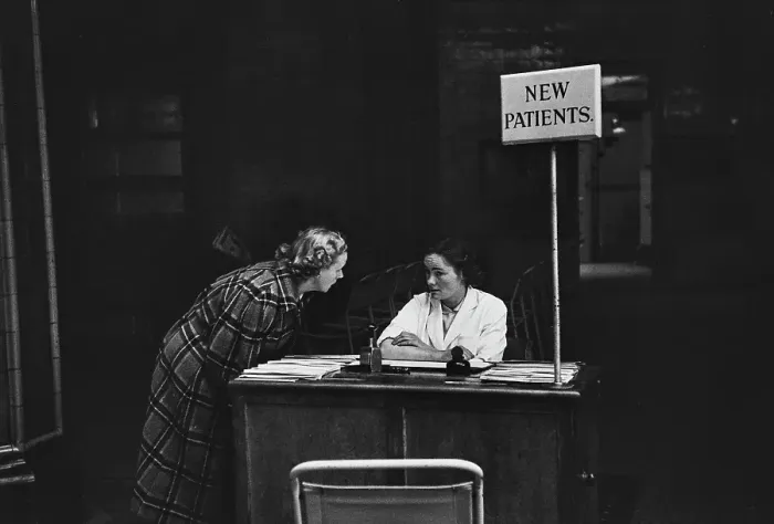Framed Print : Hospital New Patients Desk, 1954 Framed Print : Hospital New Patients Desk, 1954