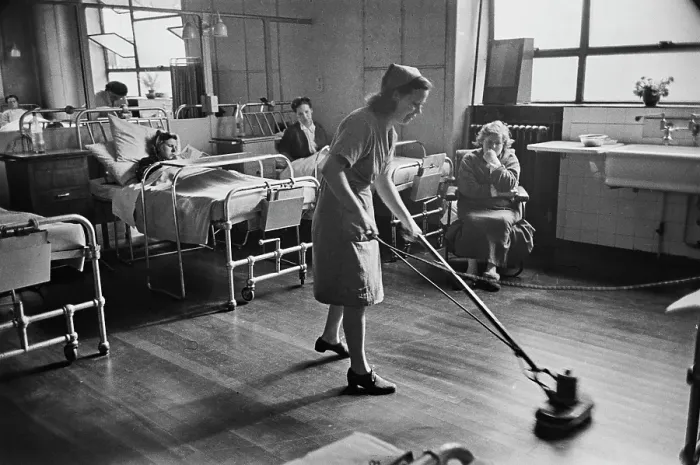 Framed Print : Hospital Ward Cleaning Framed Print : Hospital Ward Cleaning