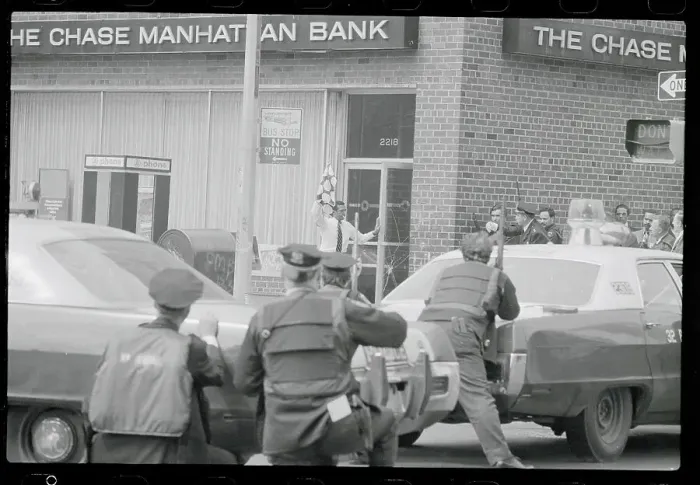 Framed Print : Hostage Leaving a Bank Framed Print : Hostage Leaving a Bank