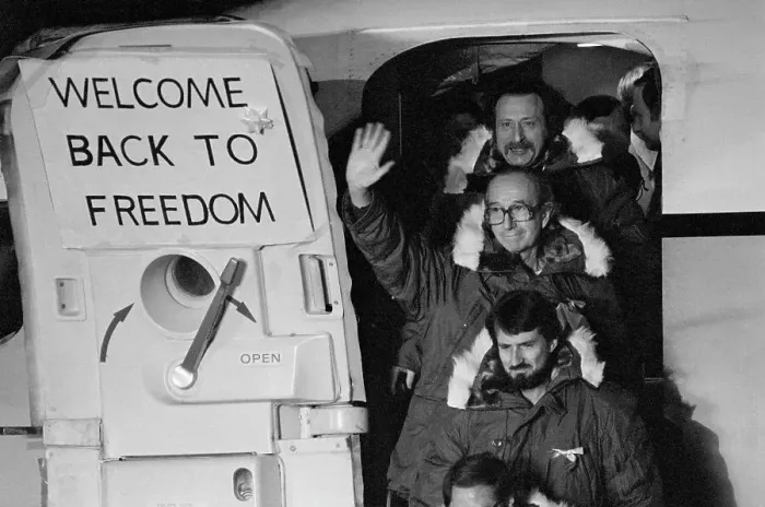 Framed Print : Three Hostages Freed from Iran Framed Print : Three Hostages Freed from Iran